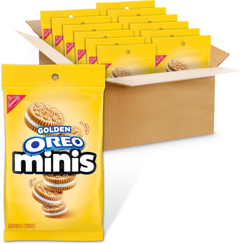 OREO Minis Golden Sandwich Cookies, 12 - 3 oz Bags - Image 1